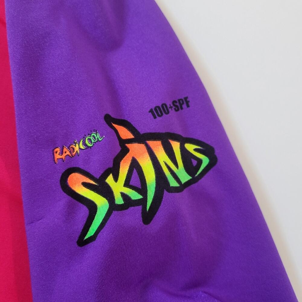 NWT Radicool Skinz Girl's Pink and Purple Rashguard Top SPF 100+ Size 2 - - - Picture 2 of 4